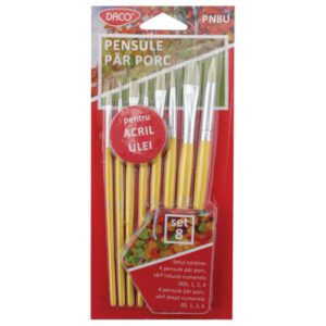 Pensule set 8 acril  si ulei Daco