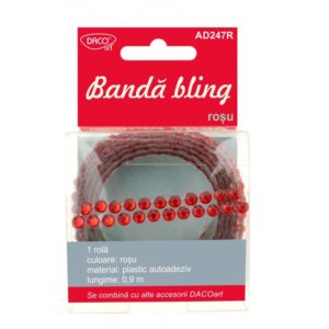 Banda bling rosu Daco AD247R