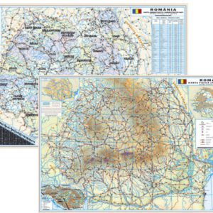 Romania- harta fizica si administrative, 21*29,5 cm