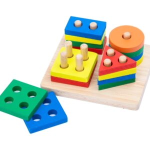 Jucarie din lemn cu forme geometrice