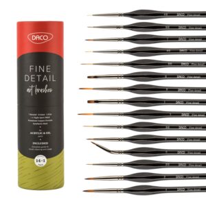 Pensule set 14+1 pentru miniatura si detaliu Daco