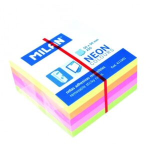 Bloc notes adeziv cub 50 x 50 5 culori neon Milan