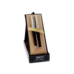 Set pix + stilou negru cu argintiu Daco
