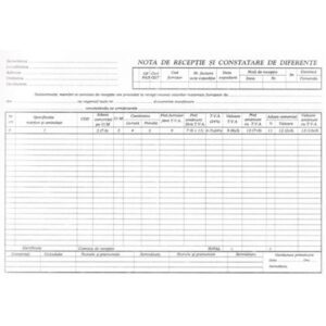 Nota de receptie si constatare diferente ( NIR ) cu TVA autocopiativ