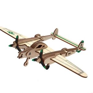 Puzzle 3D din lemn avion fulger 25 piese