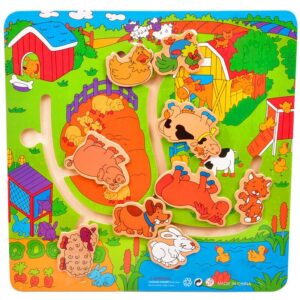 Puzzle labirint din lemn animale domestice N3