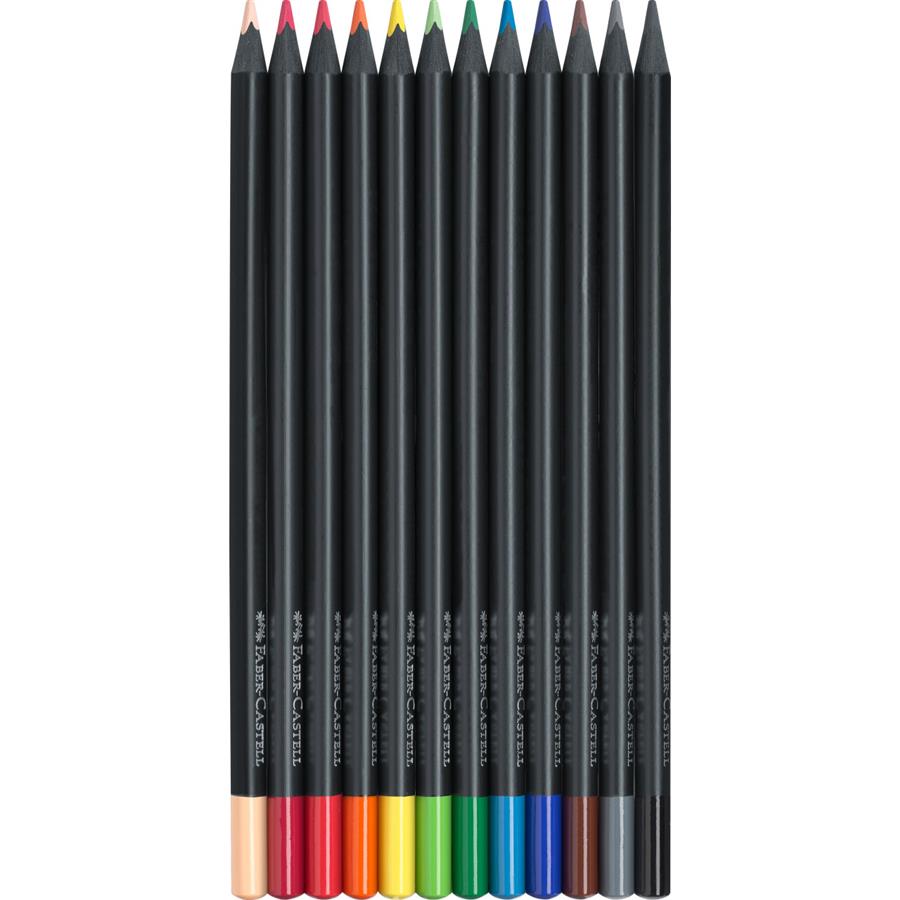 Creioane Colorate 12 Culori Black Edition Faber-Castell - imagine 2