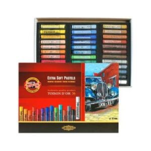 Set 24 culori creta uscata rotunda pastel EXTRA SOFT  Toison D'or Koh-i-noor