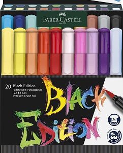 Carioca varf pensula 20 buc/set Black Edition Faber CASTELL