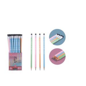 creion negru cu radiera pastel