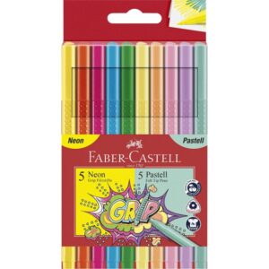Carioca Grip Pastel si Neon Faber Castell 10 buc/set FC155312