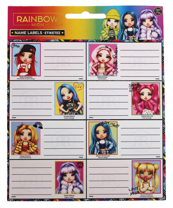 etichete scolare rainbow