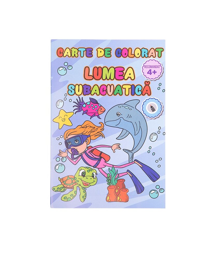 carte de colorat a5 lumea subacvatica