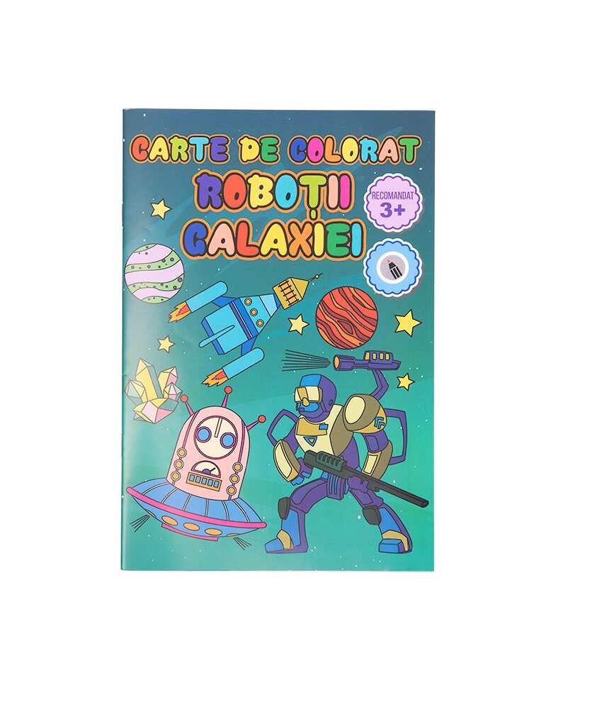 carte de colorat a5 robotii galaxiei