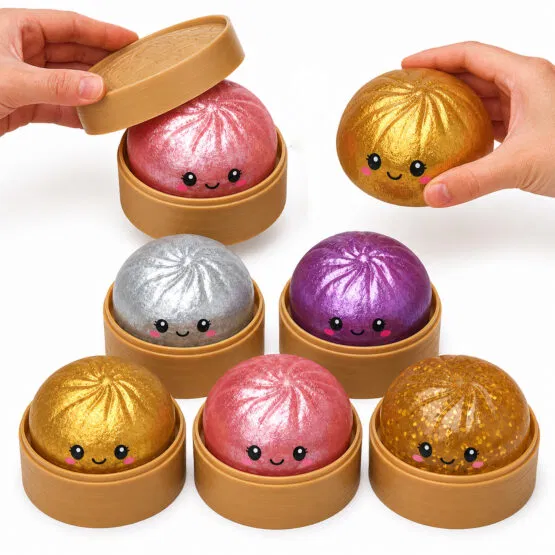 Squishy Dumpling- Surpriză în cutie 10 cm Glitter - imagine 3