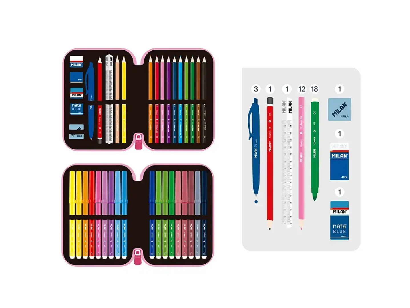 Penar echipat 2 fermoare Milan Flowicorn 1264FLCP - imagine 3