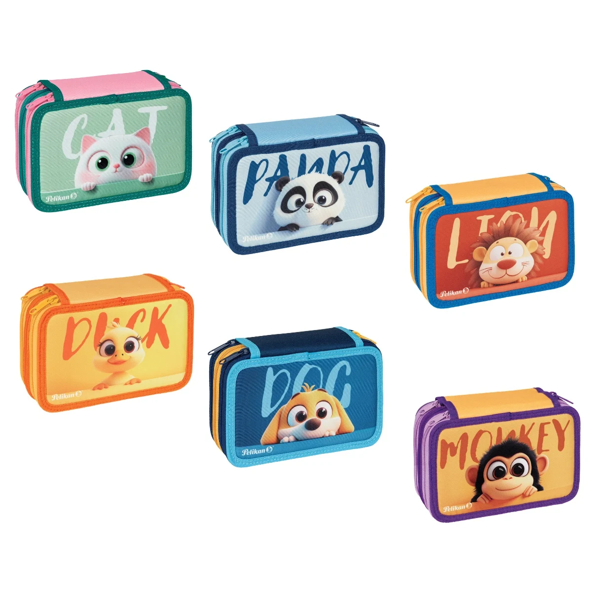Penar echipat 3 fermoare Pelikan, 43 piese Happy Animals