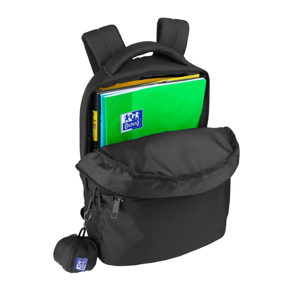 Rucsac Oxford B-Ready negru 42 cm + husa ploaie inclusa - imagine 4
