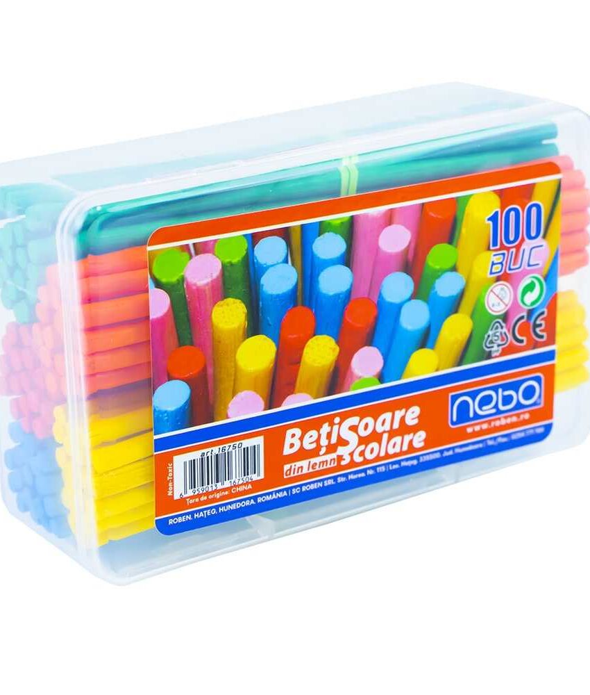betisoare scolare din lemn 100 buc set
