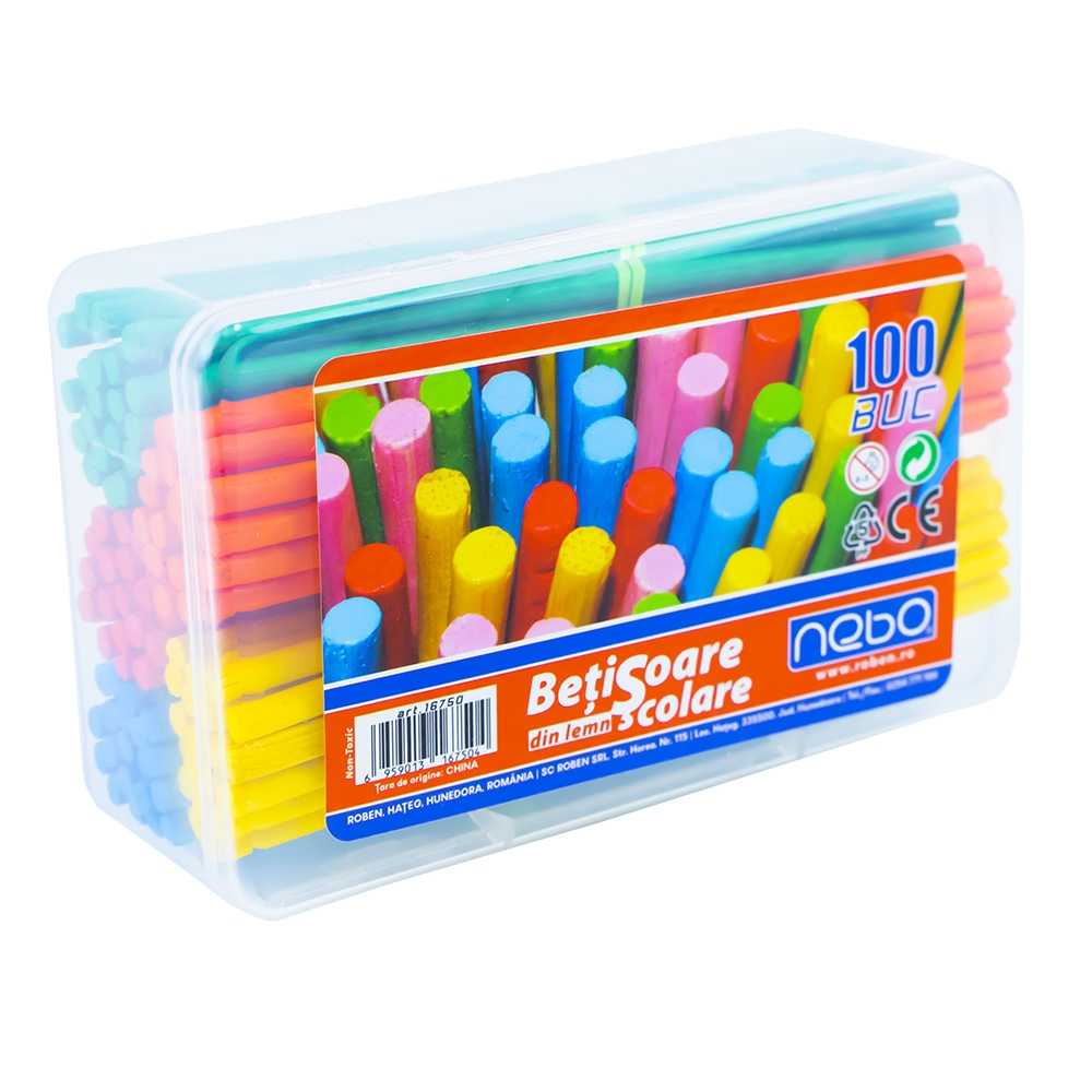 betisoare scolare din lemn 100 buc set