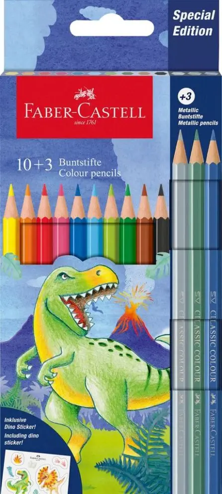 creioane colorate dinozaur faber castell